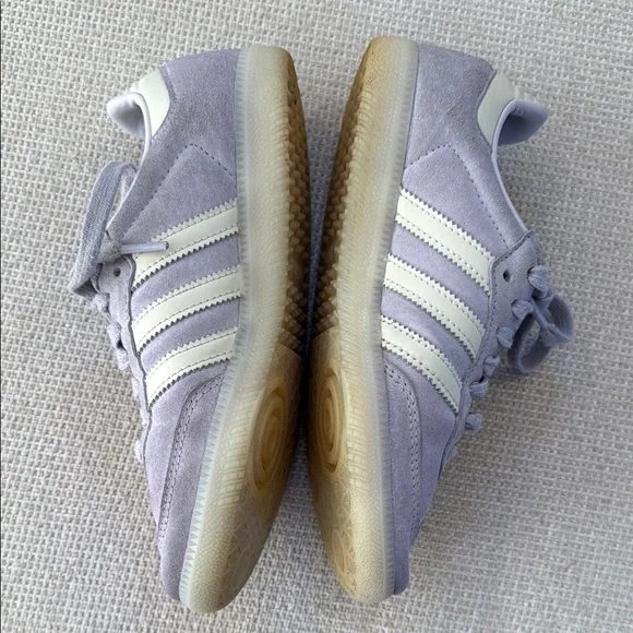 Samba- Adidas Kids Purple Suede Sneakers - Picture 3 of 10